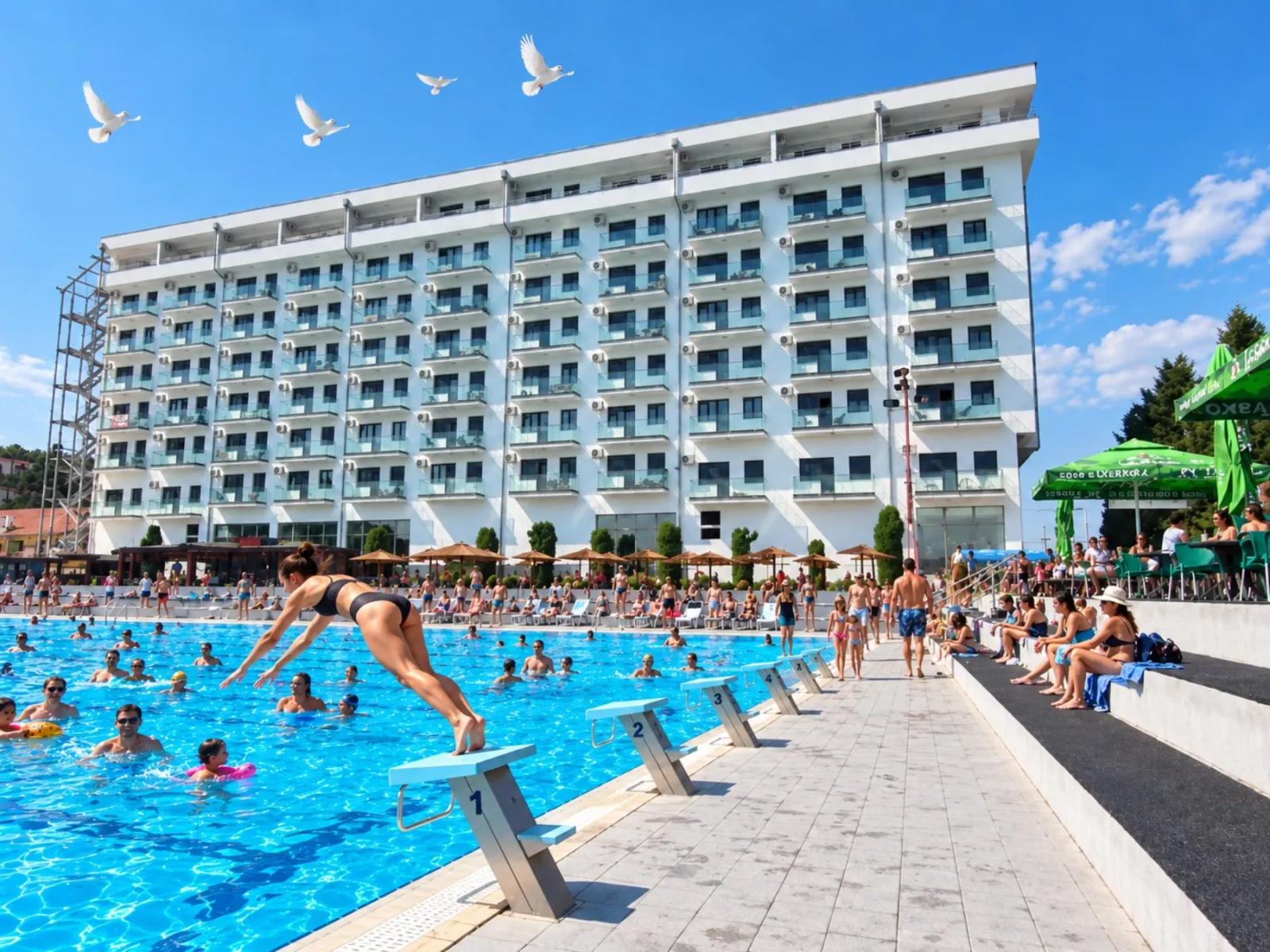 Zgrada i olimpijski bazen pored Akva parka u Jagodini